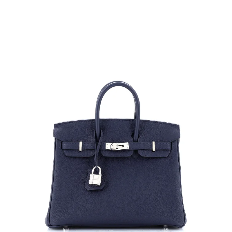 Birkin Handbag Bleu Navy Togo with Palladium Hardware 25