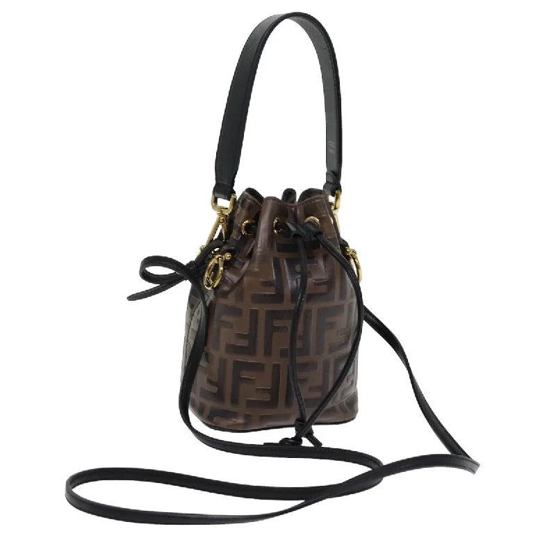 FENDI Zucca Canvas Mont Tresor Mini Shoulder Bag 2way Brown  77005