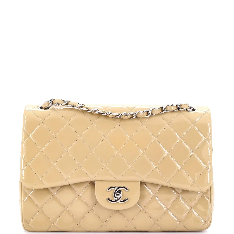 Classic Double Flap Bag Quilted Patent Jumbo