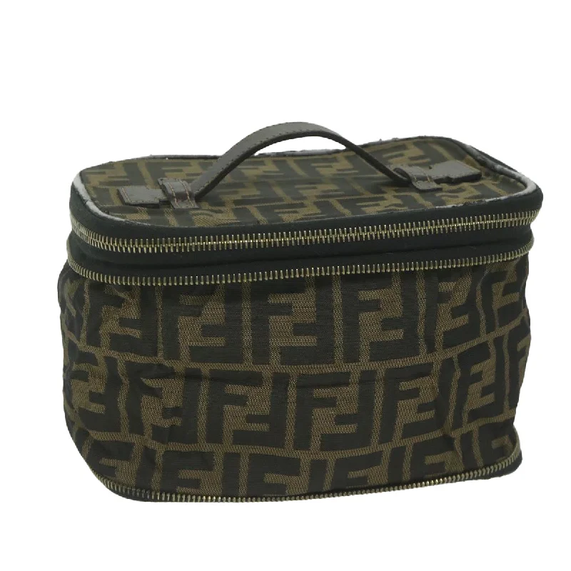 FENDI Zucca Canvas Vanity Cosmetic Pouch Brown  am5439