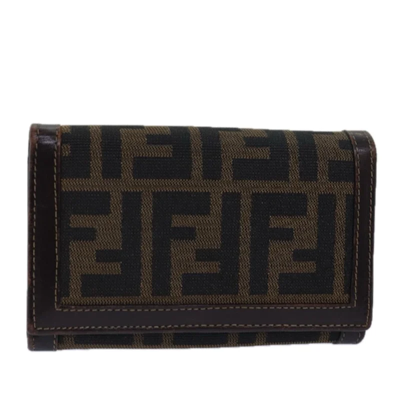 FENDI Zucca Canvas Wallet Black Brown  ar11965