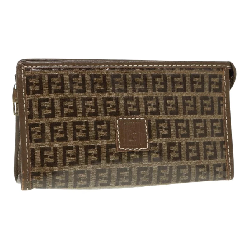 FENDI Zucchino Canvas Pouch Brown  bs16934