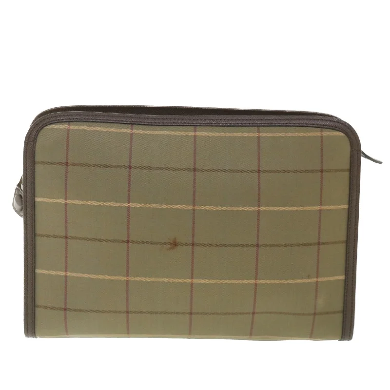 BURBERRYSs Nova Check Clutch Bag Nylon Canvas Brown  bs9091