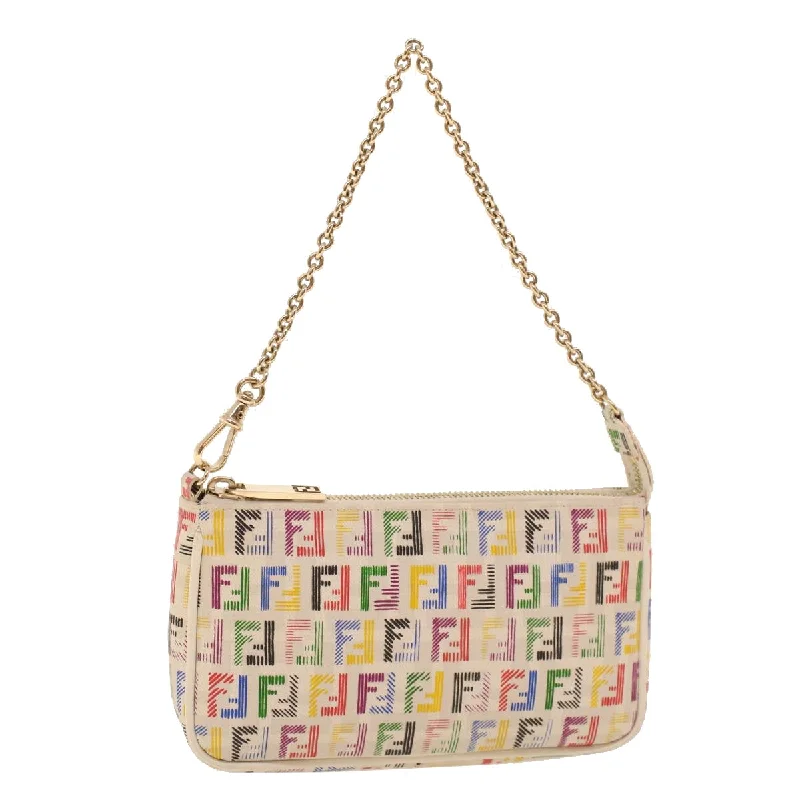 FENDI Zucchino Canvas Chain Accessory Pouch Multicolor  yk6972