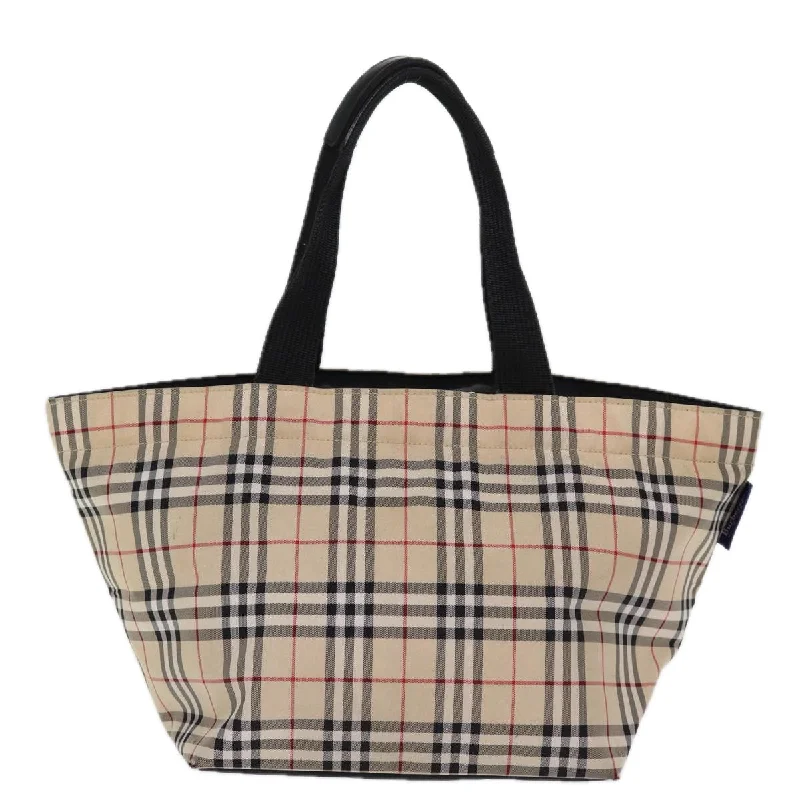 BURBERRYSs Blue Label Nova Check Tote Bag Nylon Beige  kk239