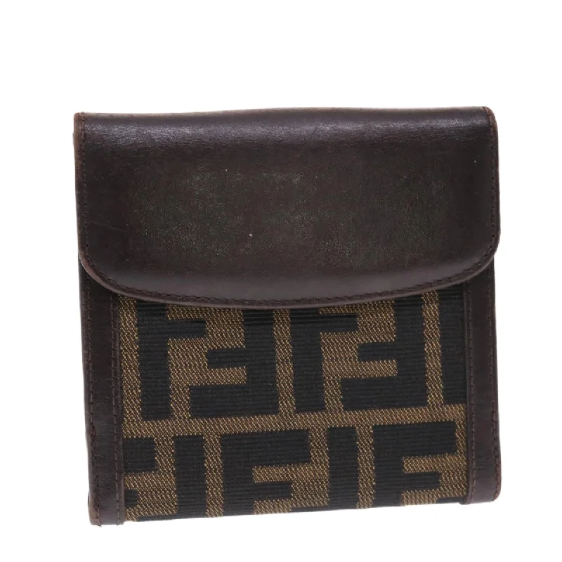 FENDI Zucca Canvas Wallet Black Brown  50832