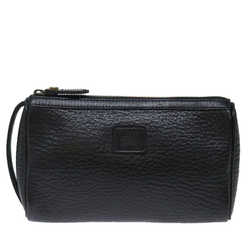 BURBERRYSs Clutch Bag Leather Black  ar11739