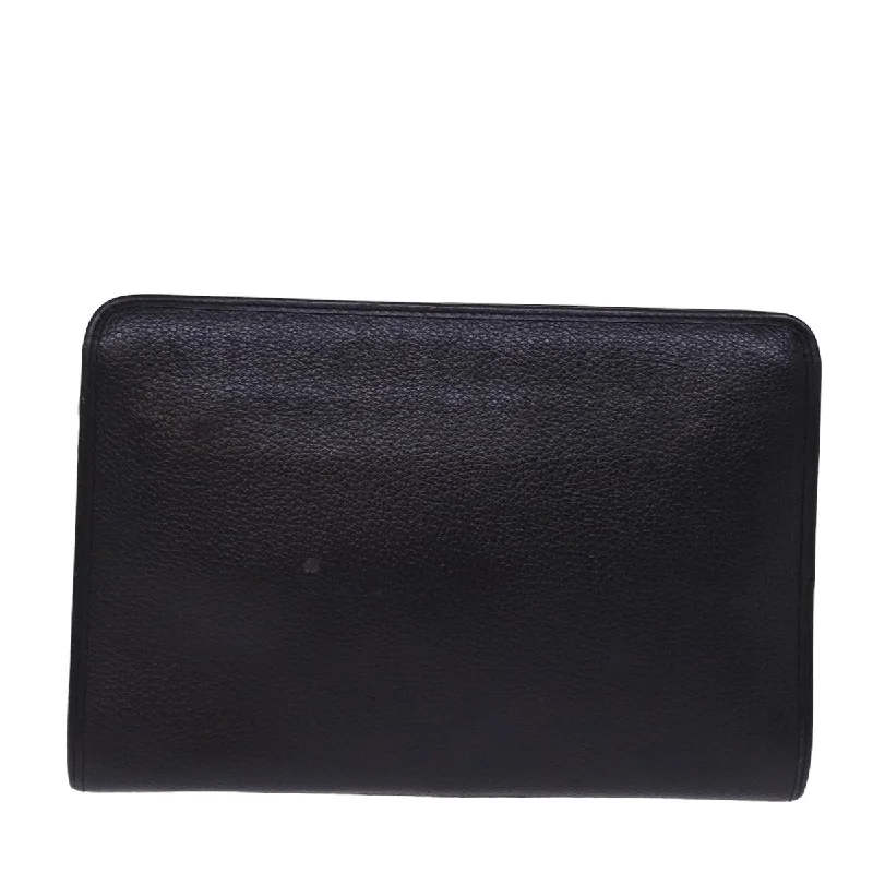 BURBERRYSs Clutch Bag Leather Black  78604