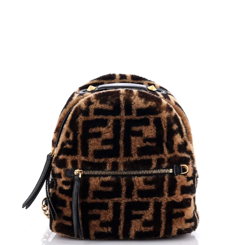 Zip Backpack Zucca Shearling Mini