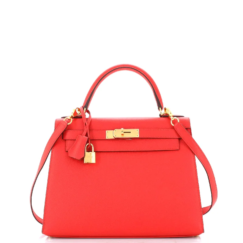 Kelly Handbag Rouge Tomate Epsom with Gold Hardware 28