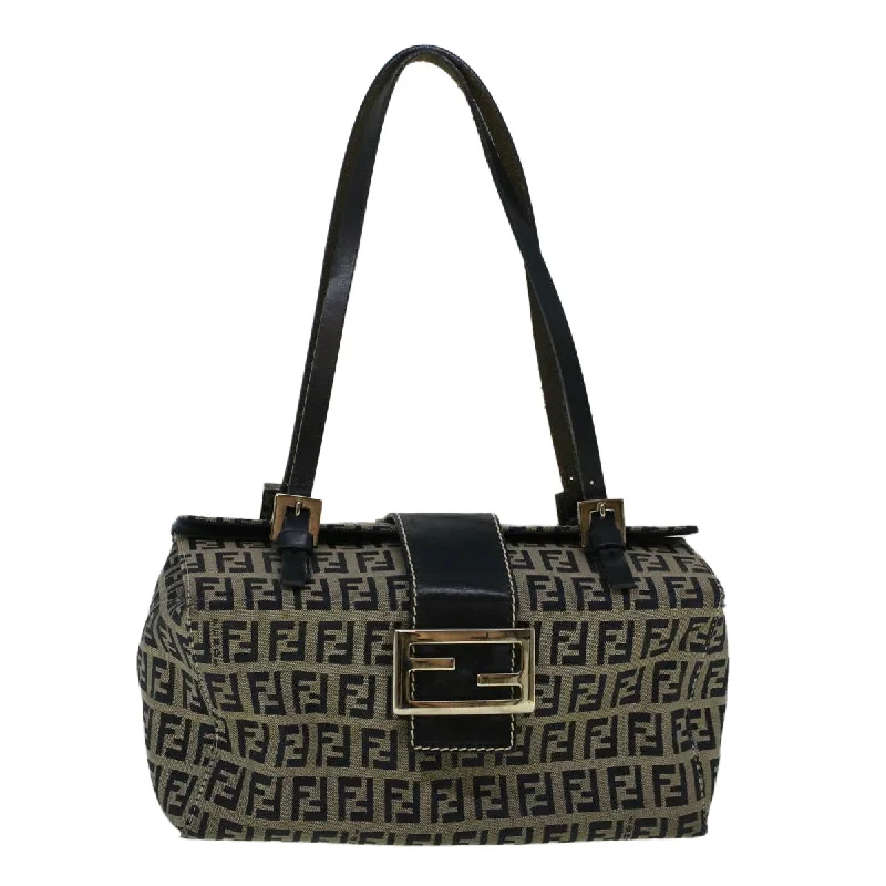 FENDI Zucchino Canvas Mamma Hand Bag Navy  56578