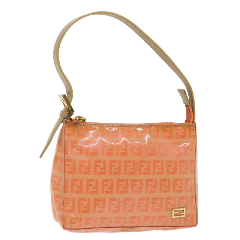 FENDI Zucchino Canvas Accessory Pouch Coated Canvas Orange  yk11786