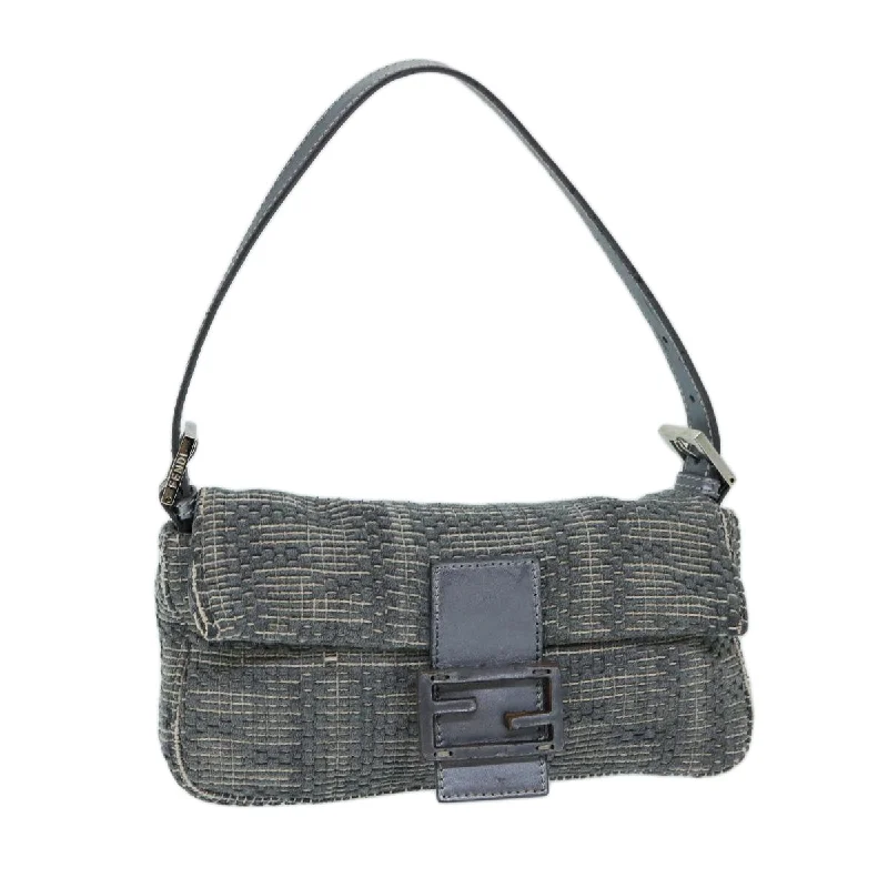 FENDI Zucca Canvas Mamma Baguette Shoulder Bag Gray  ep3723