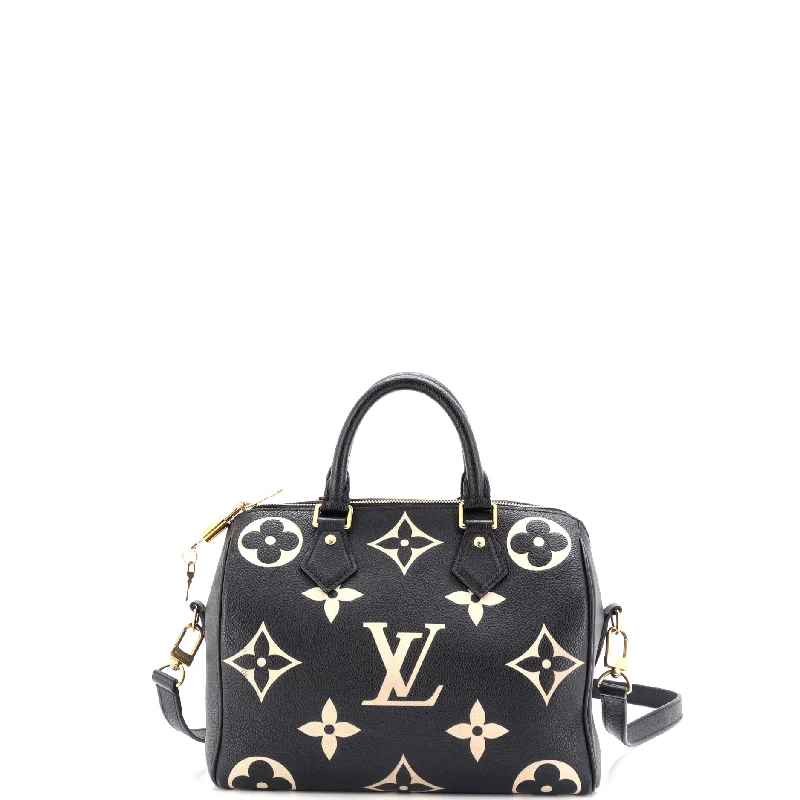 Speedy Bandouliere Bag Bicolor Monogram Empreinte Giant 25