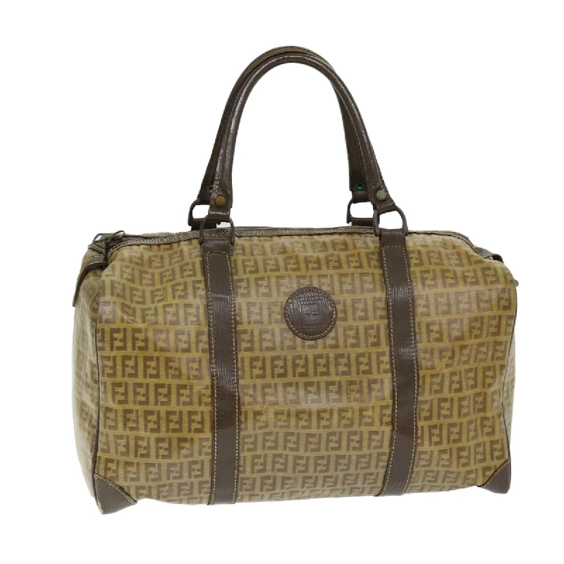 FENDI Zucchino Canvas Boston Bag Vintage Brown  ti1667