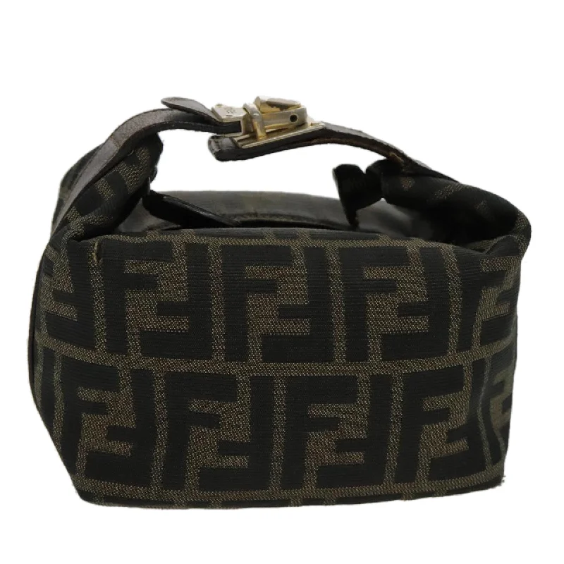 FENDI Zucca Canvas Vanity Hand Bag Brown  95992