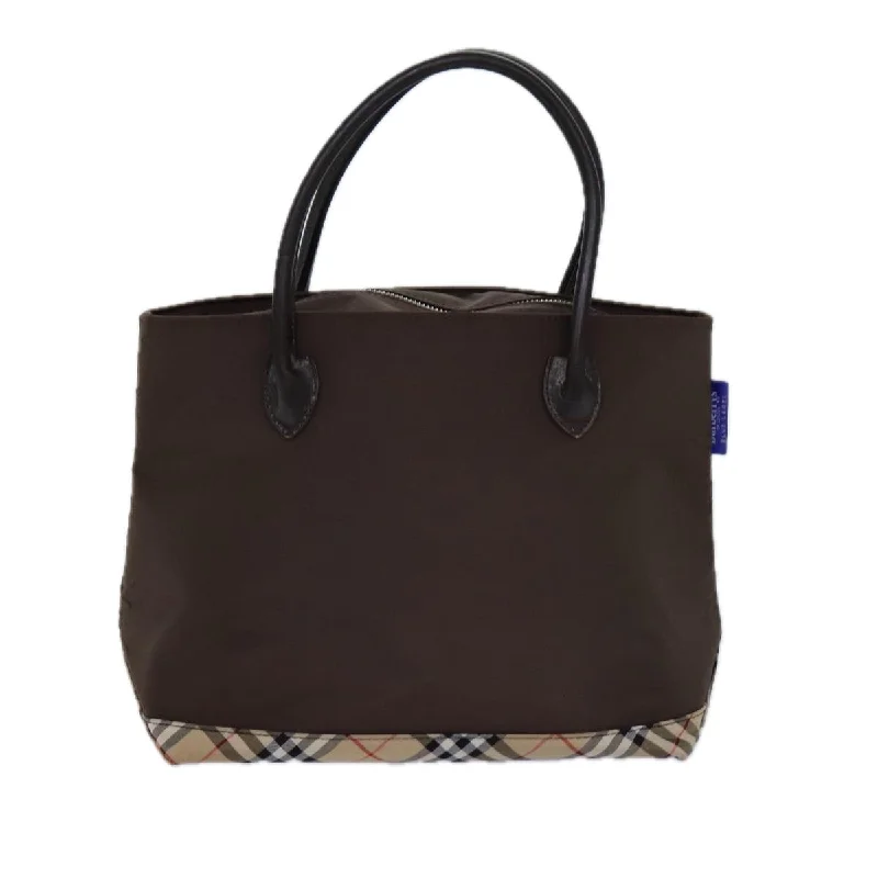 BURBERRYSs Nova Check Blue Label Hand Bag Canvas Brown  ti1776