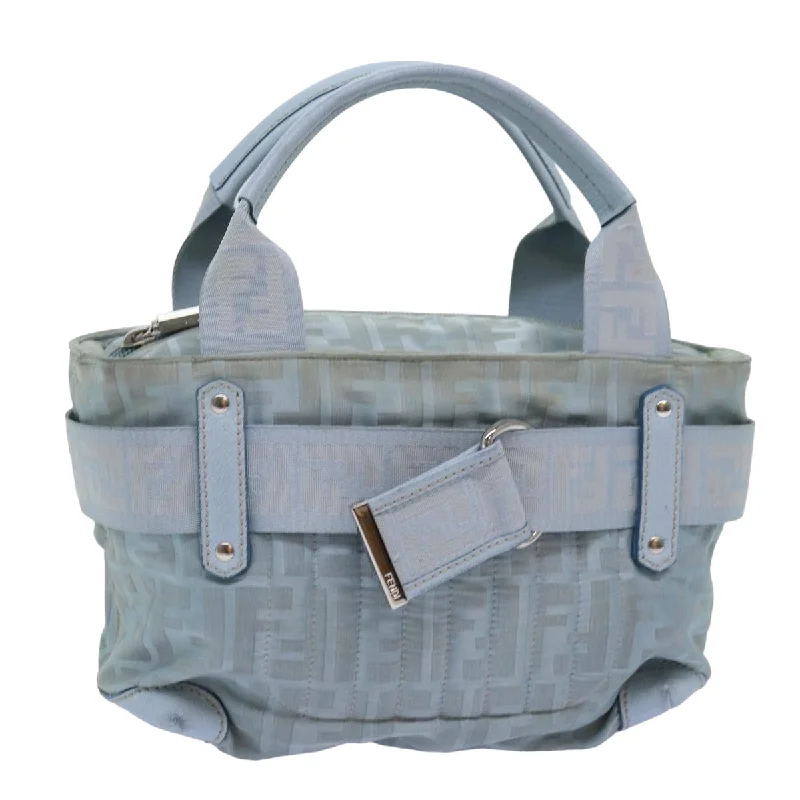 FENDI Zucca Canvas Hand Bag Light Blue  75894