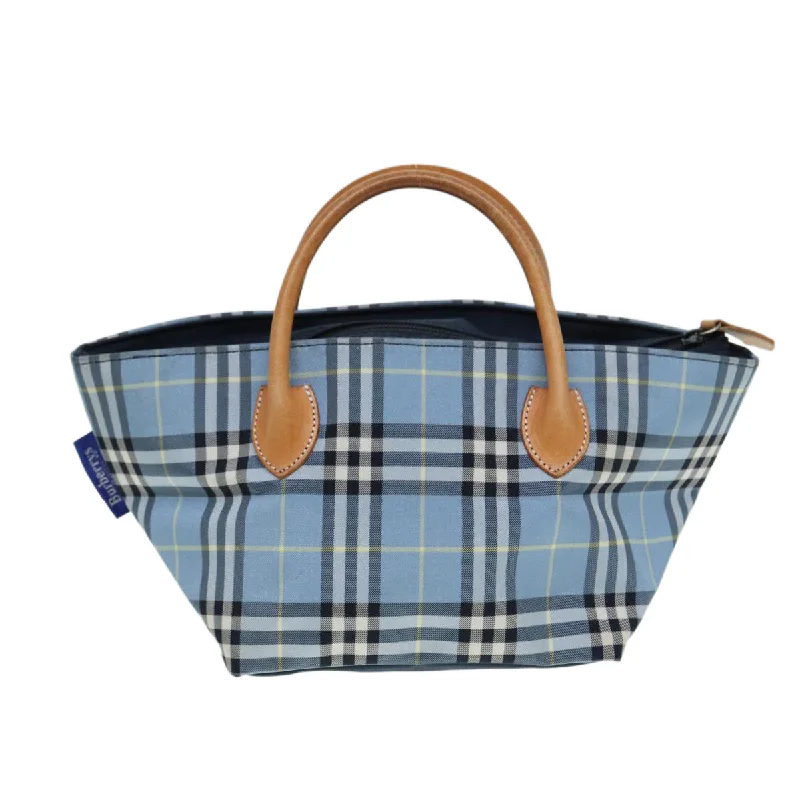 BURBERRYSs Nova Check Blue Label Hand Bag Nylon Blue  ti1991