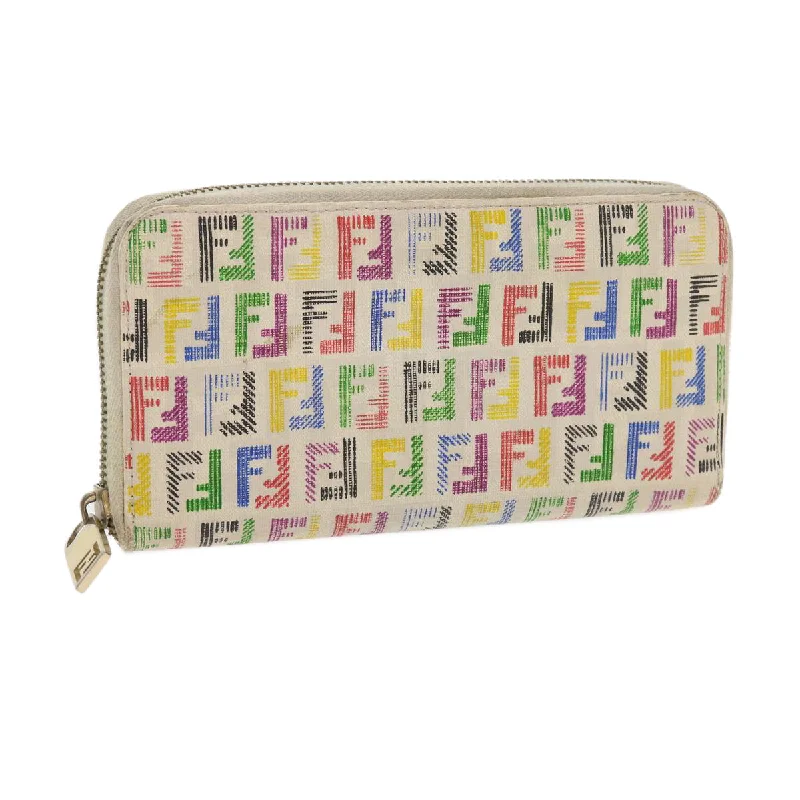 FENDI Zucchino Canvas Long Wallet Multicolor  54465