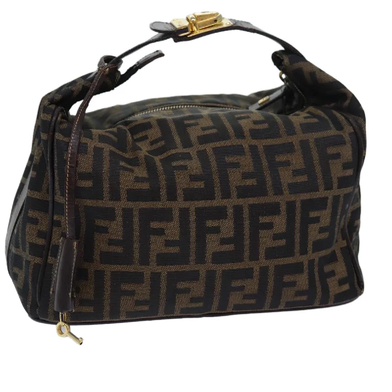 FENDI Zucca Canvas Vanity Hand Bag Brown  83809