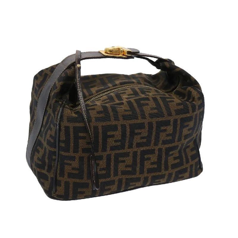 FENDI Zucca Canvas Vanity Cosmetic Pouch Brown Black  65535