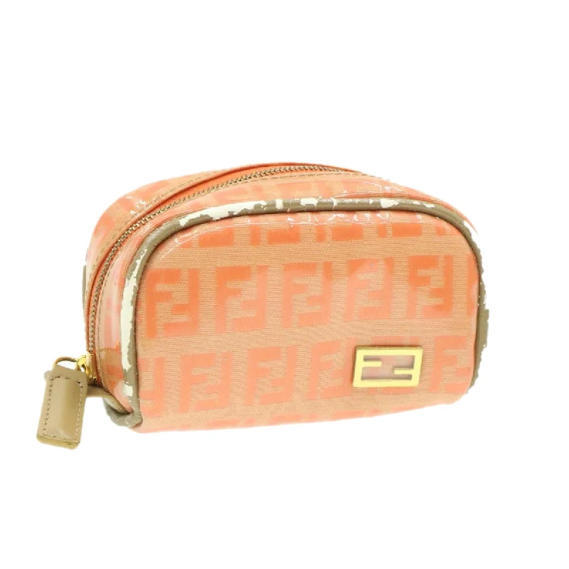 FENDI Zucchino Canvas Pouch Enamel Orange  am187b