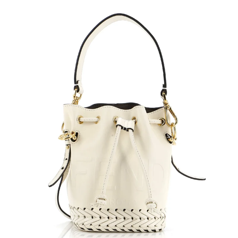 Mon Tresor Bucket Bag Leather with Whipstitch Detail Mini