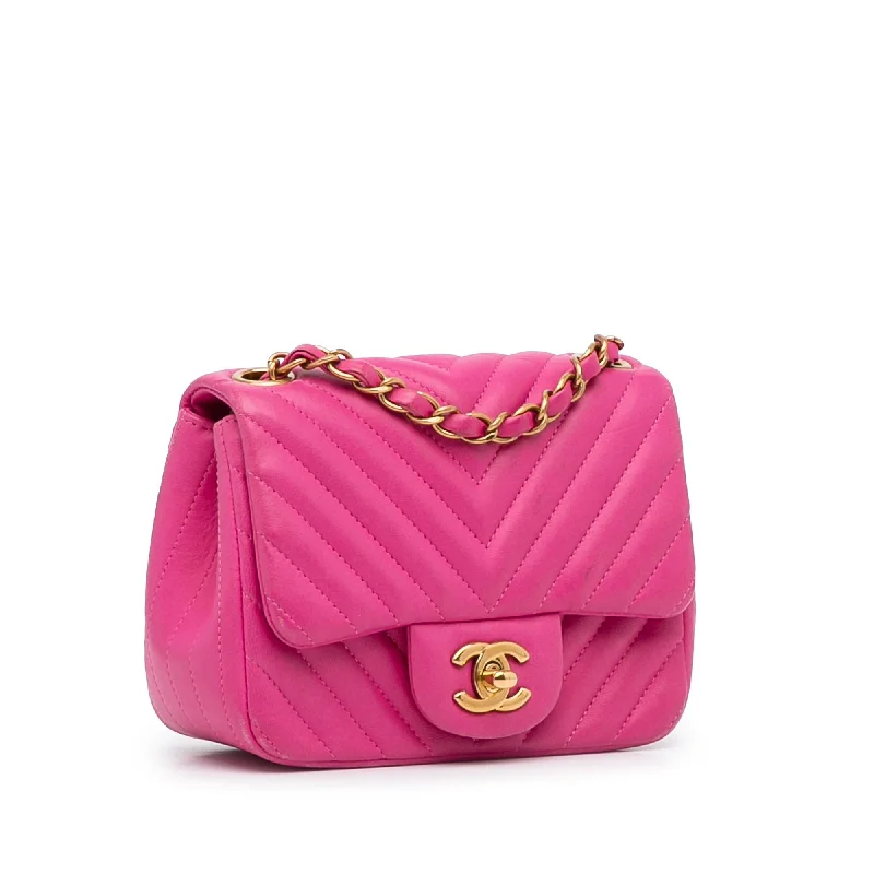 Chanel Mini Square Classic Lambskin Chevron Flap (dOMEPo)