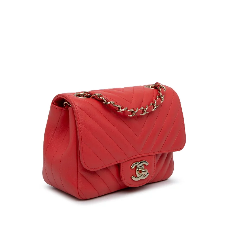 Chanel Mini Square Classic Lambskin Chevron Flap (HJTI2E)