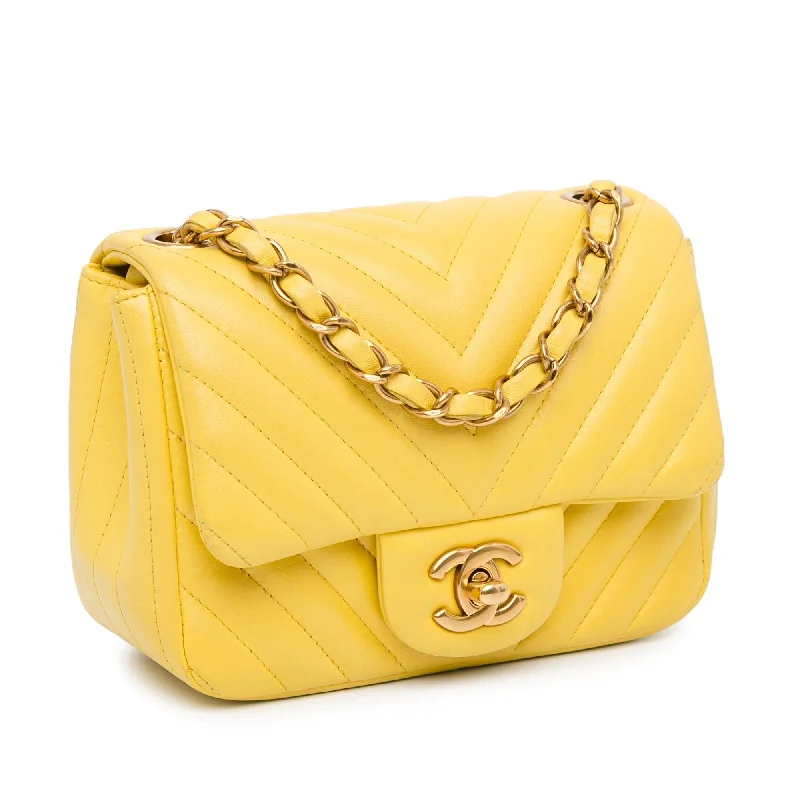 Chanel Mini Square Classic Lambskin Chevron Single Flap (Hg3a1b)