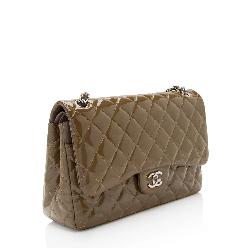 Chanel Patent Leather Classic Jumbo Double Flap Bag