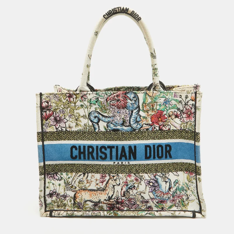 DIOR Multicolor Embroidered Canvas Medium Book Tote