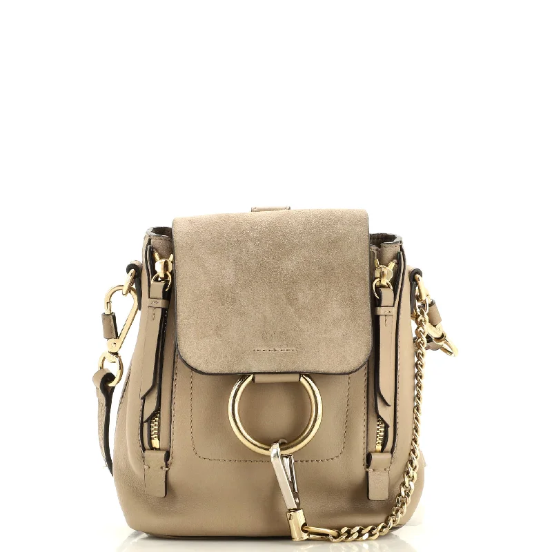 Faye Backpack Leather and Suede Mini