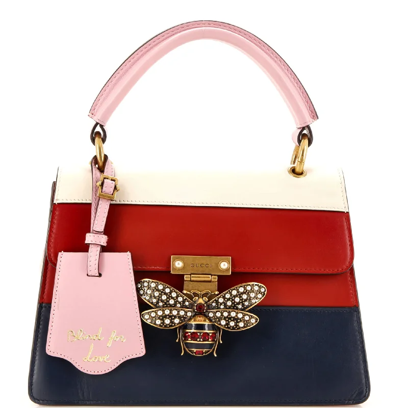 Queen Margaret Top Handle Bag Colorblock Leather Small