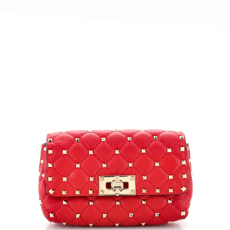 Rockstud Spike Belt Bag Quilted Leather Small